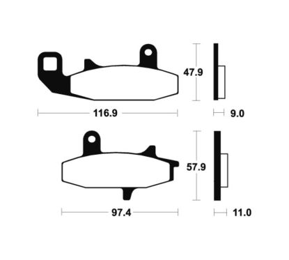 Plaquettes de frein TECNIUM Performance métal fritté - MF126