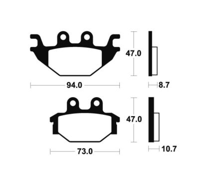 Plaquettes de frein TECNIUM MX/Quad métal fritté - MO310