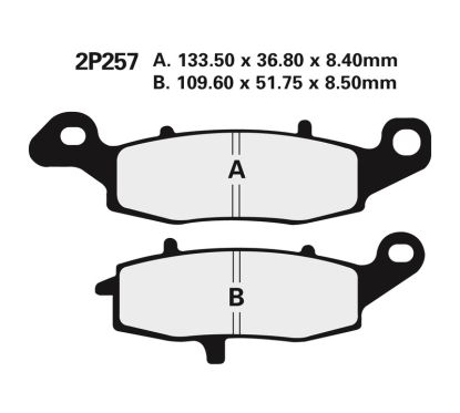 Plaquettes de frein NISSIN route semi-métallique - 2P-257NS