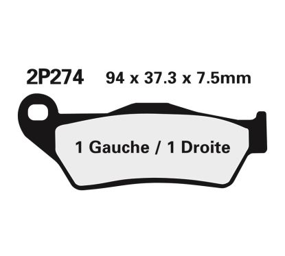 Plaquettes de frein NISSIN Off-Road semi-métallique - 2P-274GS