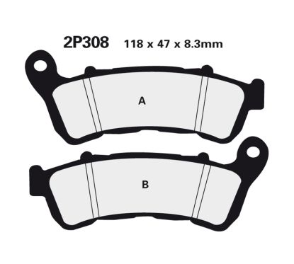 Plaquettes de frein NISSIN route /Off-Road métal fritté - 2P-308ST