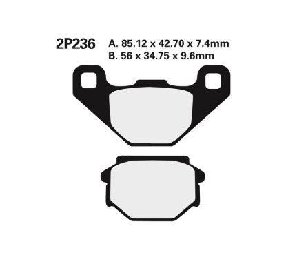 Plaquettes de frein NISSIN route semi-métallique - 2P-236NS