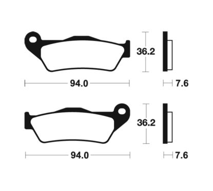 Plaquettes de frein TECNIUM Racing MX/Quad métal fritté - MOR171