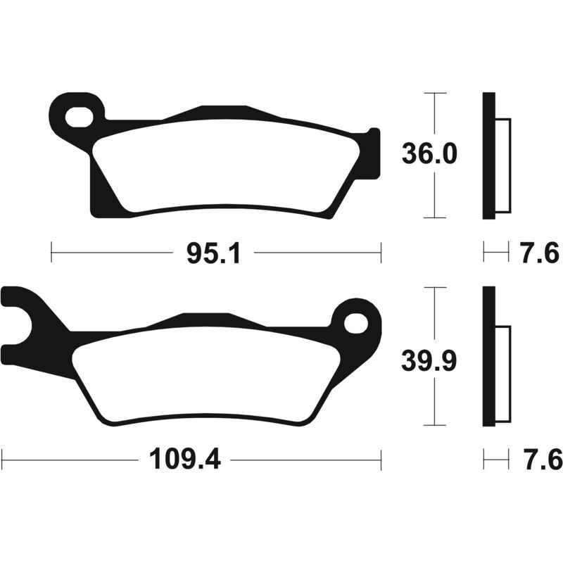 Plaquettes de frein TECNIUM Racing MX/Quad métal fritté - MOR410