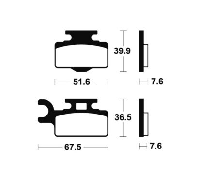 Plaquettes de frein TECNIUM Racing MX/Quad métal fritté - MOR252