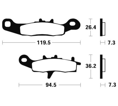 Plaquettes de frein TECNIUM MX/Quad métal fritté - MO226