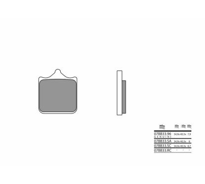 Plaquettes de frein BREMBO métal fritté - 07BB3396