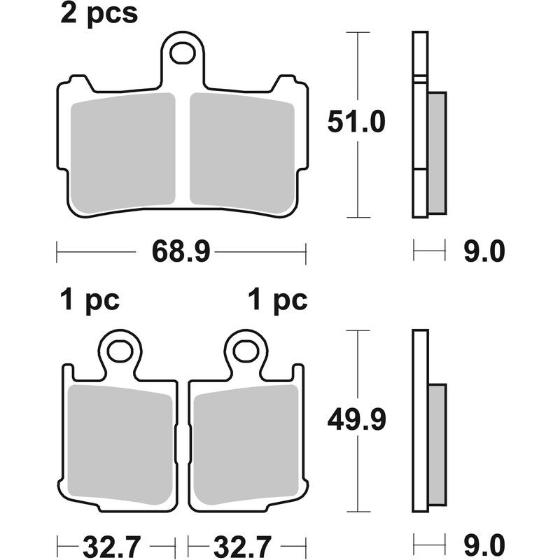 Plaquettes de frein BREMBO route métal fritté - 07HO37SA