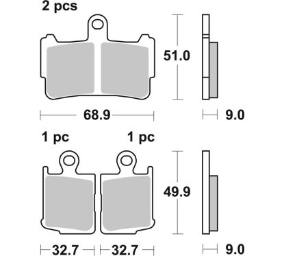 Plaquettes de frein BREMBO route métal fritté - 07HO37SA