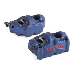 Étrier de frein avant droit BREMBO UPGRADE M50 ø30mm - bleu logo rouge