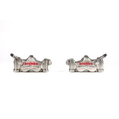 Paire étriers BREMBO UPGRADE GP4RX (usinés CNC nickelé) - 108mm (avec plaquettes)