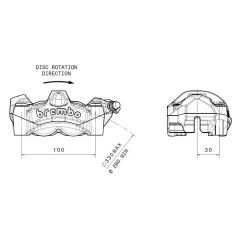 Etrier de frein avant droit BREMBO M50 titane Ø30mm