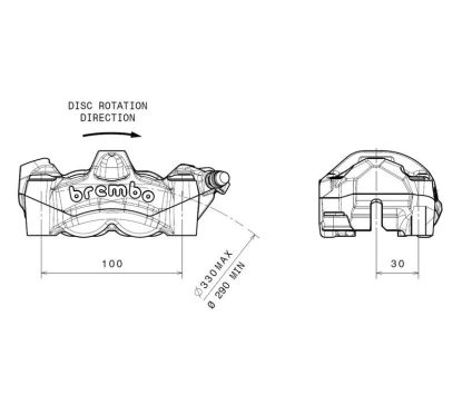 Etrier de frein avant droit BREMBO M50 titane Ø30mm