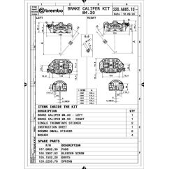 Paire d'étrier de frein avant radial BREMBO UPGRADE M50 4 pistons Ø30mm