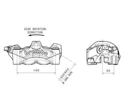 Etrier de frein avant gauche BREMBO M50 titane Ø30mm