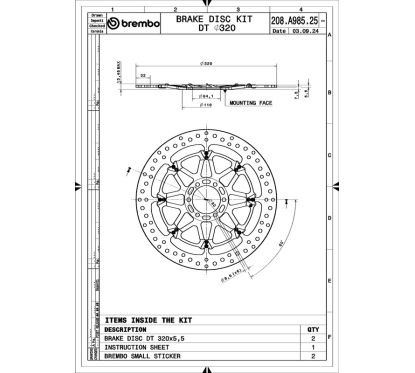 Disques de frein BREMBO UPGRADE T-Drive rond flottant - la paire