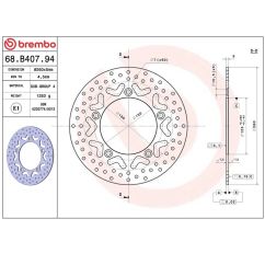 Disque de frein BREMBO Série Oro fixe - 68B40794