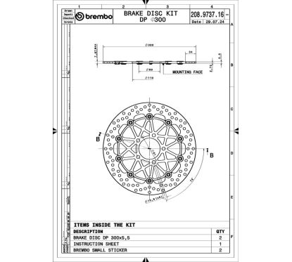 Paire de disques de frein BREMBO UPGRADE - SUPERSPORT - 208973716