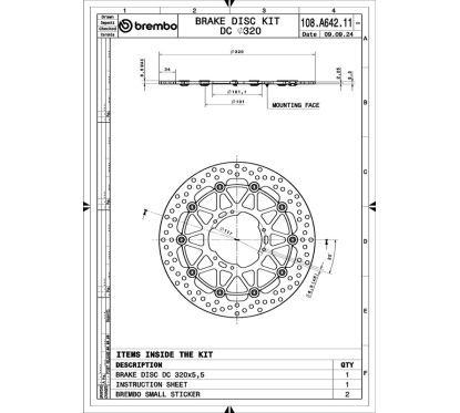Disque de frein BREMBO UPGRADE - SUPERMOTO - 108A64211