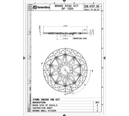 Paire de disques de frein BREMBO UPGRADE - SUPERSPORT - 208973736