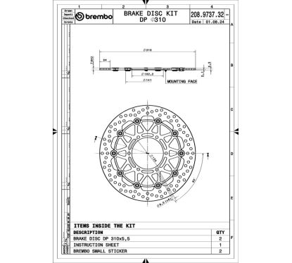 Paire de disques de frein BREMBO UPGRADE - SUPERSPORT - 208973732