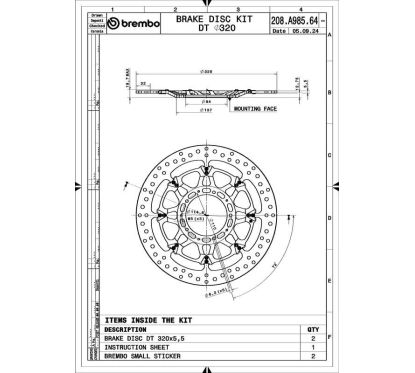 Disques de frein BREMBO UPGRADE T-Drive rond flottant - la paire