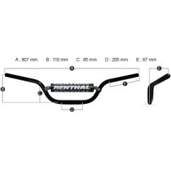 Guidon RENTHAL MX/Enduro 7/8" 746 Jimmy Button
