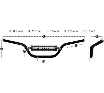 Guidon RENTHAL MX/Enduro 7/8" 746 Jimmy Button