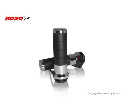 Poignées chauffantes KOSO Titan-X avec interrupteur intégré - chrome