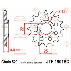 Pignon MX léger autonettoyant