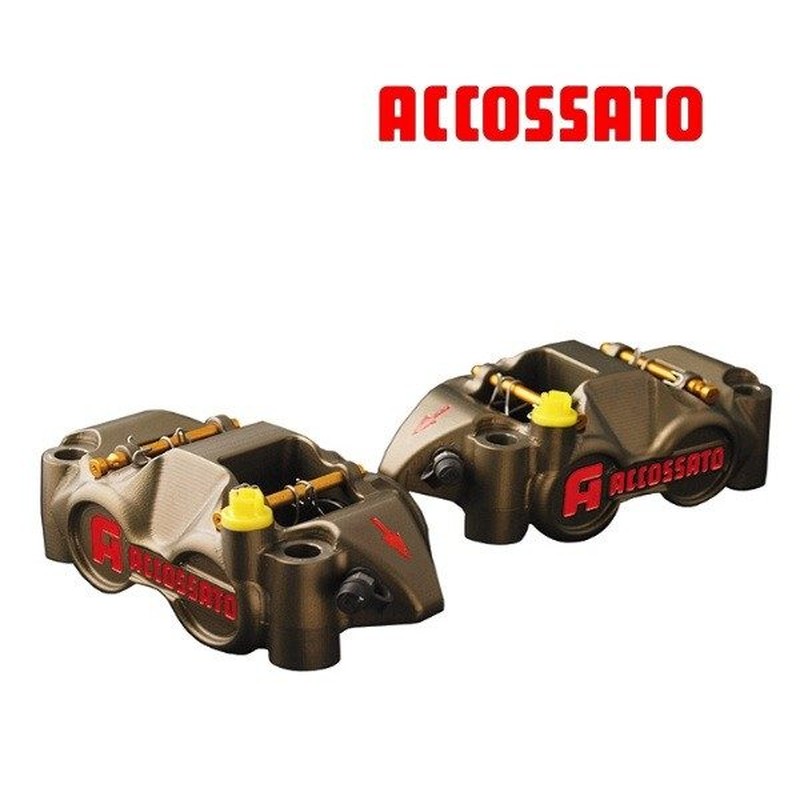 Etrier ACCOSSATO Monobloc CNC 4 pistons Titane 34mm - 108mm  