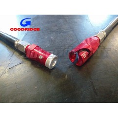 Coupleur Rapide Durite Aviation - ALU - NOIR/TITANE - MALE/MALE - GOODRIDGE ( qté 1 ) 