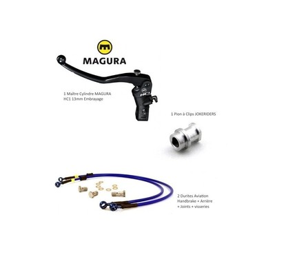Kit Handbrake Universel - Pion Alu + 2 Durites + Maitre cylindre Magura HC1 PR13