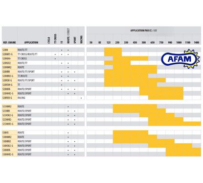 Chaine AFAM 525XRR Grise - 126 Maillons - Att. Rivet