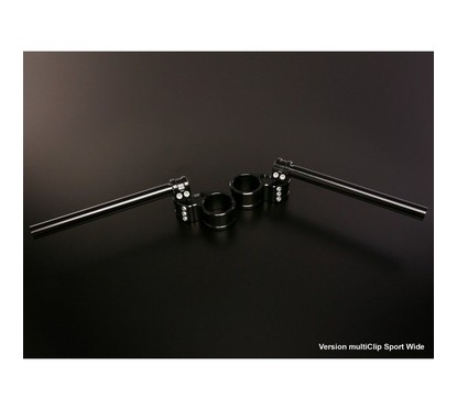 Demi Guidon ABM MultiClip - 25,4mm - Ø50mm - Rehausse : +40mm (SPORT) - Wide Version