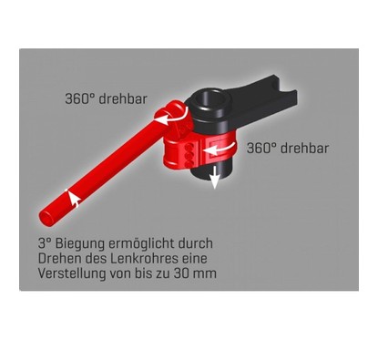 Demi Guidon ABM MultiClip - 25,4mm - Ø50mm - Rehausse : +40mm (SPORT) - Wide Version