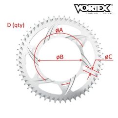 Couronne VORTEX pour jante Marchesini - BST - Marvic - Noir - Dim : 100x76x10.5x5 - Pas de 530 (ref:840)