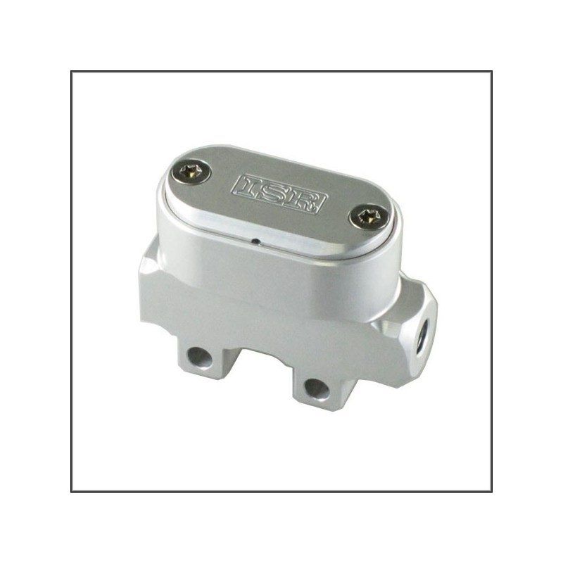 Maître Cylindre ISR - Arrière Ø14mm - course 18mm-sortie durite coaxiale - CNC - Réservoir oval