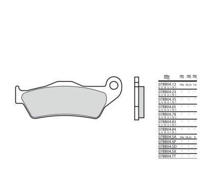 Plaquettes de frein origine BREMBO - 07BB04 35 - Organique