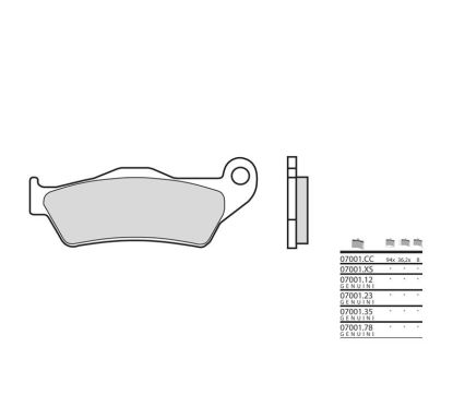 Plaquettes de frein BREMBO - 07001XS - Métal fritté avant