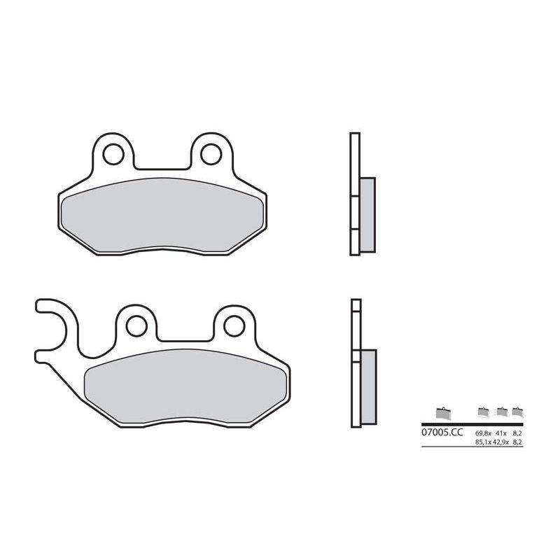 Plaquettes de frein BREMBO - 07005CC - Carbone céramique avant