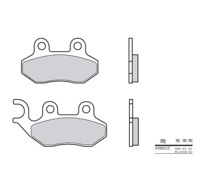 Plaquettes de frein BREMBO - 07005CC - Carbone céramique avant