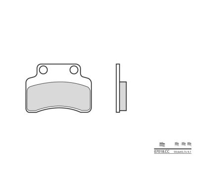 Plaquettes de frein BREMBO - 07018CC - Carbone céramique avant