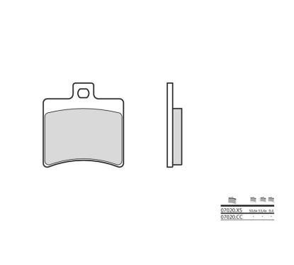 Plaquettes de frein BREMBO - 07020XS - Métal fritté arrière