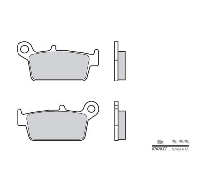 Plaquettes de frein BREMBO - 07028CC - Carbone céramique arrière