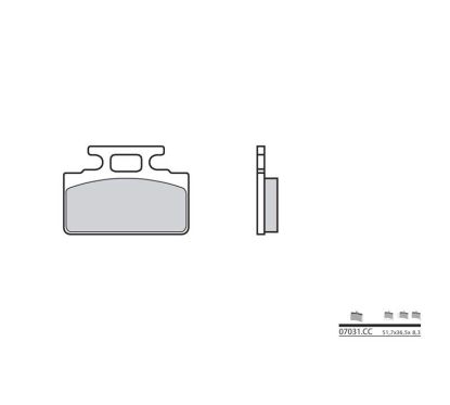 Plaquettes de frein BREMBO - 07031CC - Carbone céramique avant