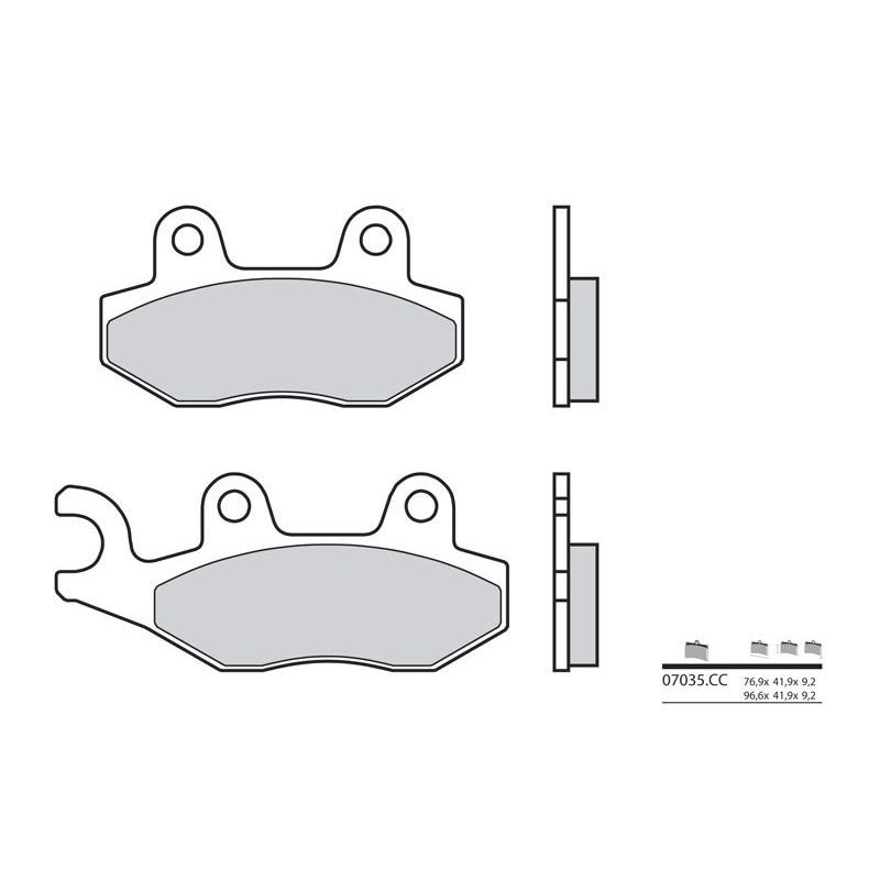 Plaquettes de frein BREMBO - 07035CC - Carbone céramique avant