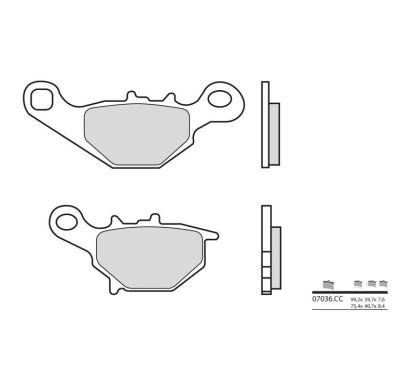 Plaquettes de frein BREMBO - 07036CC - Carbone céramique avant