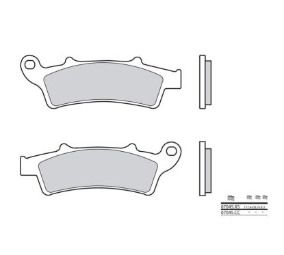Plaquettes de frein BREMBO - 07045XS - Métal fritté avant