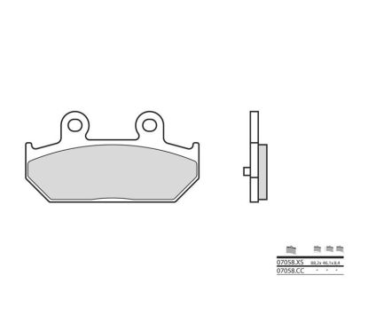 Plaquettes de frein BREMBO - 07058XS - Métal fritté arrière